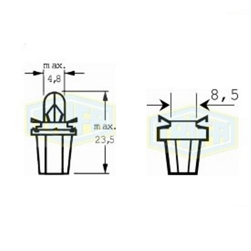 Лампа автомобільна  з клиновидним цоколем Trifa 12V 1,5W BX 8,5d (02729)