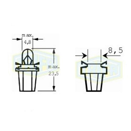 Лампа автомобільна  з клиновидним цоколем Trifa 12V 1W BX 8,5d orange (02738)