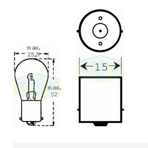 Лампа автомобільна  прожекторна Trifa 24V 25W BA 15s (00404)