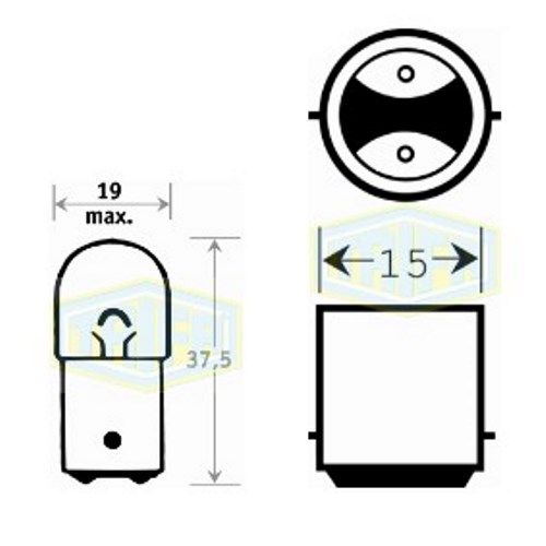 Лампа автомобільна  Сферична лампа Trifa 12V R5W BA 15d (00314)