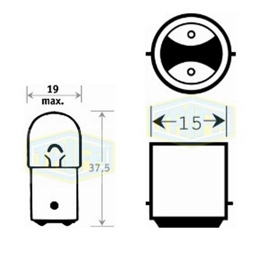 Лампа автомобільна  Сферична лампа Trifa 24V R10W BA 15d (01316)
