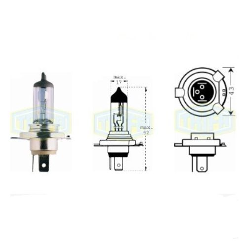 Лампа автомобільна  Галогенна лампа Trifa H4 24V 75/70W Spare kit (01662-250)