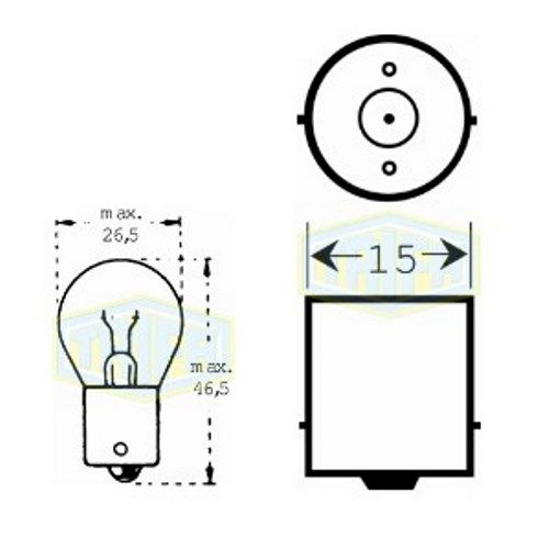 Лампа автомобільна   Лампа для стоп-сигнала та проблискових маячків Trifa 12V 15W BA15s (00351)