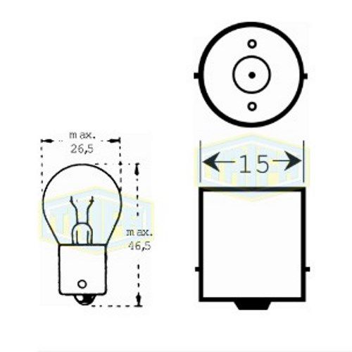 Лампа автомобільна   Лампа для стоп-сигнала та проблискових маячків Trifa 12V 18W BA15s (00371)