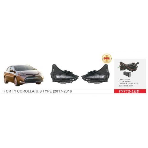 Фари дод. модель Toyota Corolla 2017-19/U.S Type/TY-712L/DRL-12V3W/eл.проводка (TY-712-LED/DRL)