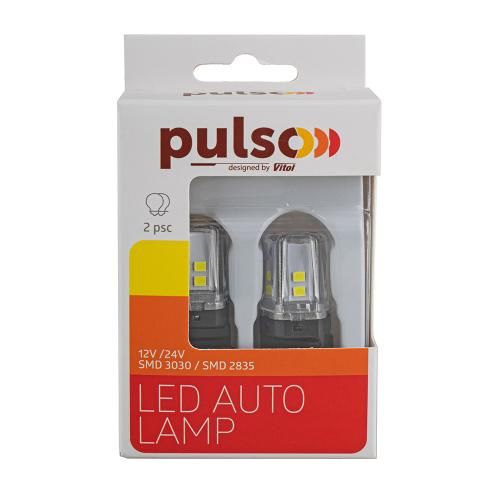 Лампа PULSO/габаритні/LED 3157/W2.5x16q/12SMD-2835/2контакта/9-36v/550/100lm/WHITE (LP-66315W)