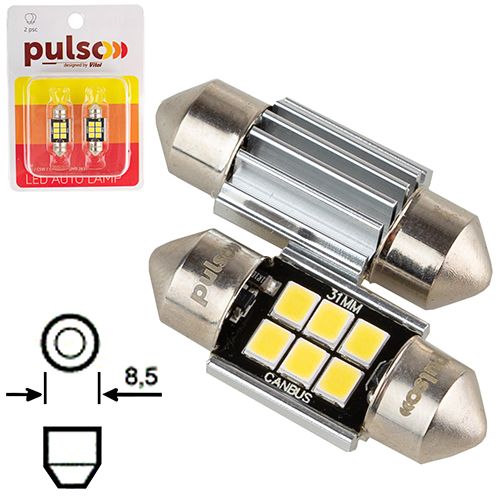 Лампа PULSO/софітні/LED C5W/31мм/CANBUS/9 SMD-2835/12v/2.9W/315lm White (LP-31C5W)