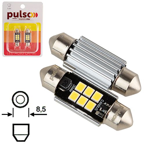Лампа PULSO/софітні/LED C5W/36мм/CANBUS/9SMD-2835/12v/2,9W/315lm White (LP-36C5W)