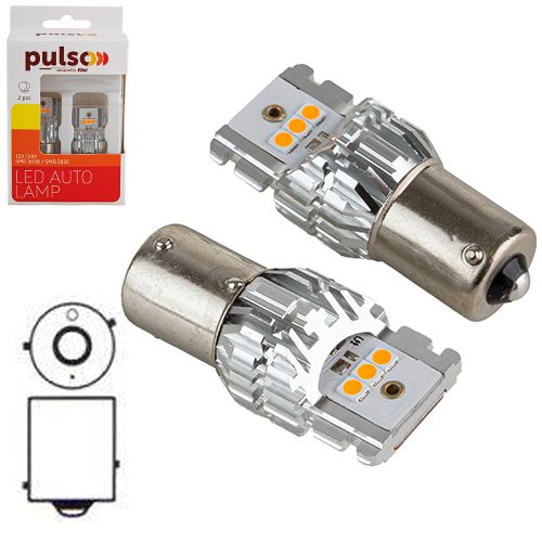 Лампа PULSO/габаритні/LED 1156/BAU15s/6SMD-2835/9-32v/1050lm (LP-66156A)