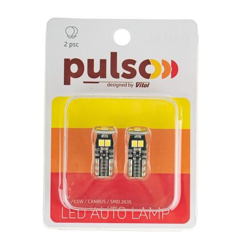 Лампа PULSO/габаритна/LED T10/CANBUS/6SMD-2835/12v/2.7W/290lm White (LP-10290)