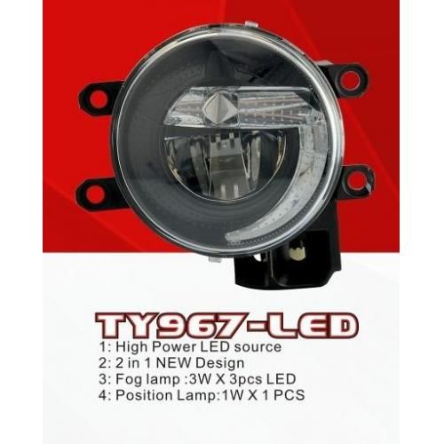 Фари дод. модель Toyota Cars/TY-967L/LED-12V9W+2W/FOG+Position Lamp/ел. проводка (TY-967-LED 2в1)