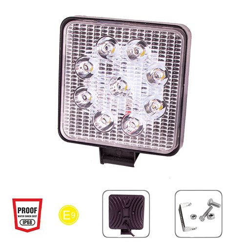 Фара робочого світла WLP-27S1F2 FLOOD 9Led*3W /10-30V/27W/6000K (WLP-27S1F2)