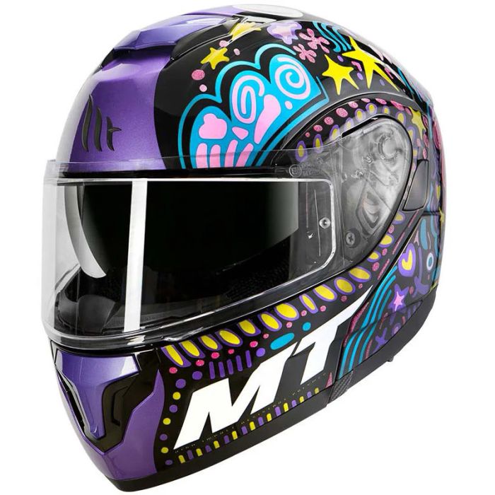 Мото Шолом MT Atom SV Axa Black/Purple/Yellow/Blue (Розмір L)