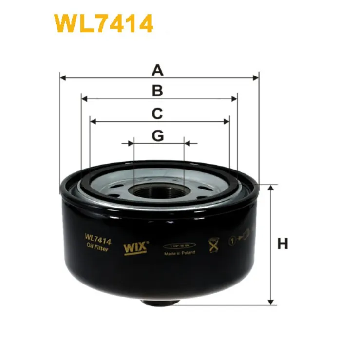 Фільтр оливи Volkswagen LT 28, LT 35, LT 46 Wix Filters (WL7414)