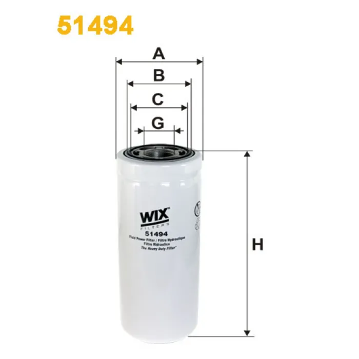 Фільтр гідравличний John Deere; New Holland; Volvo – Powertronic Wix Filters (51494)