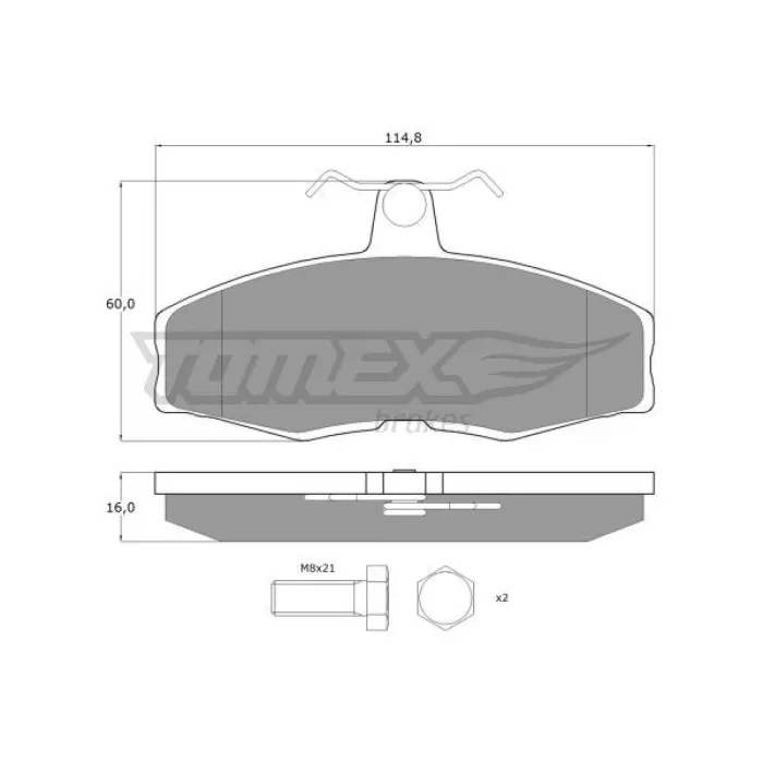 Гальмівна колодка дискова Tomex (TX 10-272)