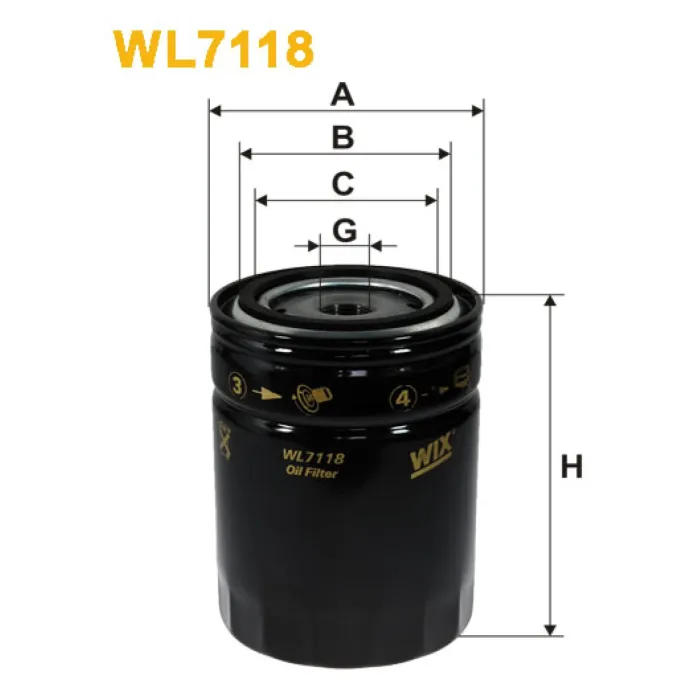 Фільтр оливи Bumar-Koszalin; Linde H10; WSW „Andoria” 4 CT90, 4 CT90-1 Turbo; Alfa Rom Wix Filters (WL7118)