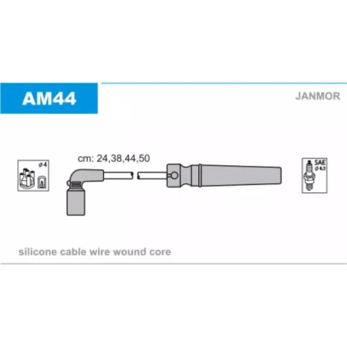 Дроти запалювання високовольтні Aveo 1.4 16V Janmor (AM44)