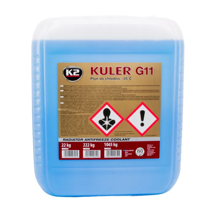 Рідина охолоджуюча K2 Kuler Long Life -35 °C G11 блакитна 22 кг (W406N)