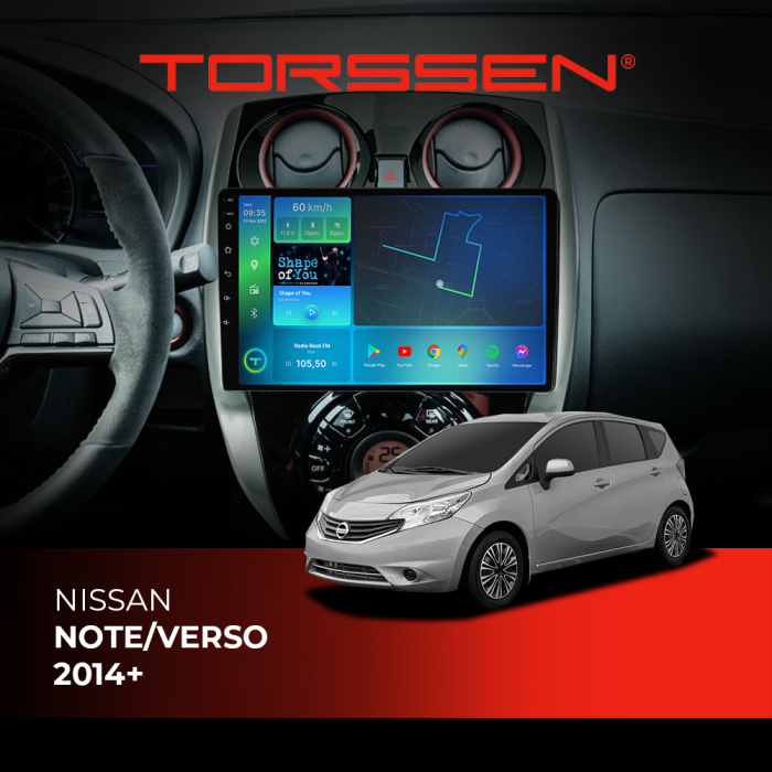 Штатная магнитола Torssen Nissan Note/Verso 2014+ F10116