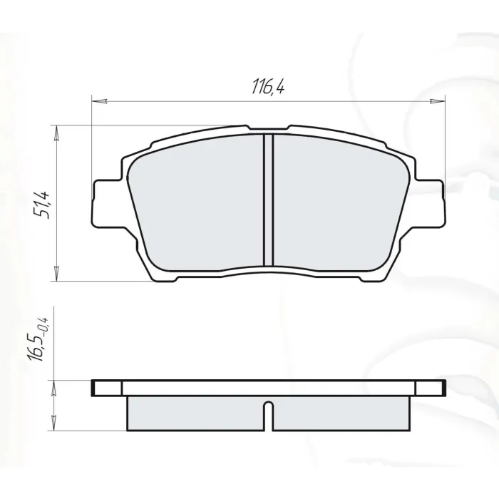 Гальмівна колодка дискова передня Geely MK Dafmi Intelli (D116E)