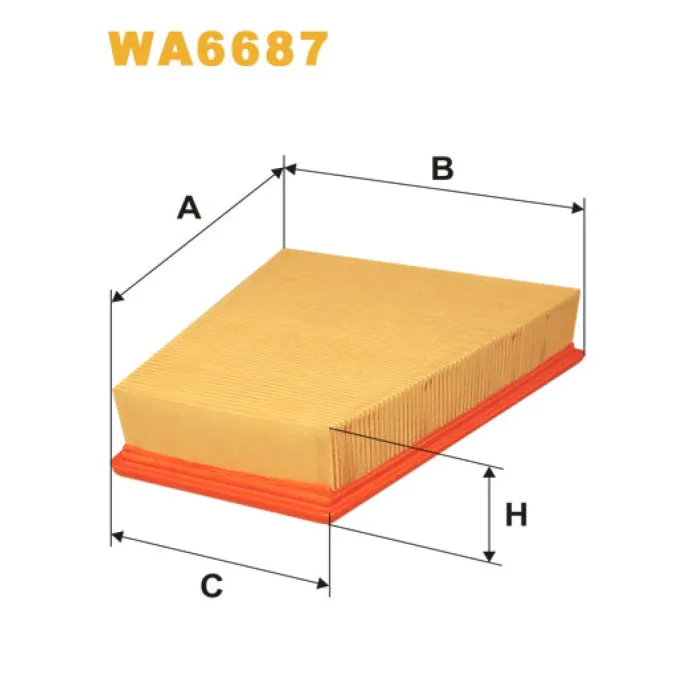 Фільтр повітря Seat Ibiza IV, Ibiza V; Skoda Fabia, Fabia II, Praktik, Roomster; Vol Wix Filters (WA6687)