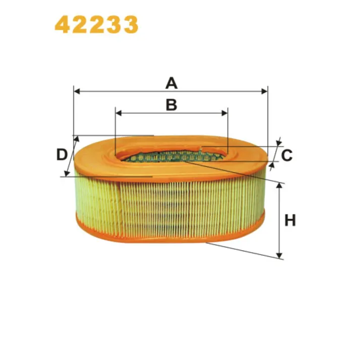 Фільтр повітря Ammann DTV; Haulotte HA; Maco-Meudon Comp. MS, MV Wix Filters (42233)