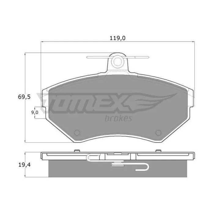 Гальмівна колодка дискова Tomex (TX 13-12)