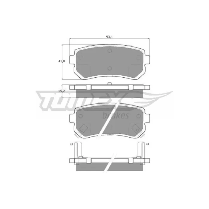 Гальмівна колодка дискова Tomex (15-66)