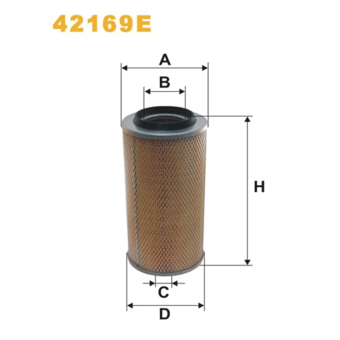 Фільтр повітря Evobus (Mercedes Bus/Setra) O 309; Mercedes 2T, 3T, 4T Wix Filters (42169E)