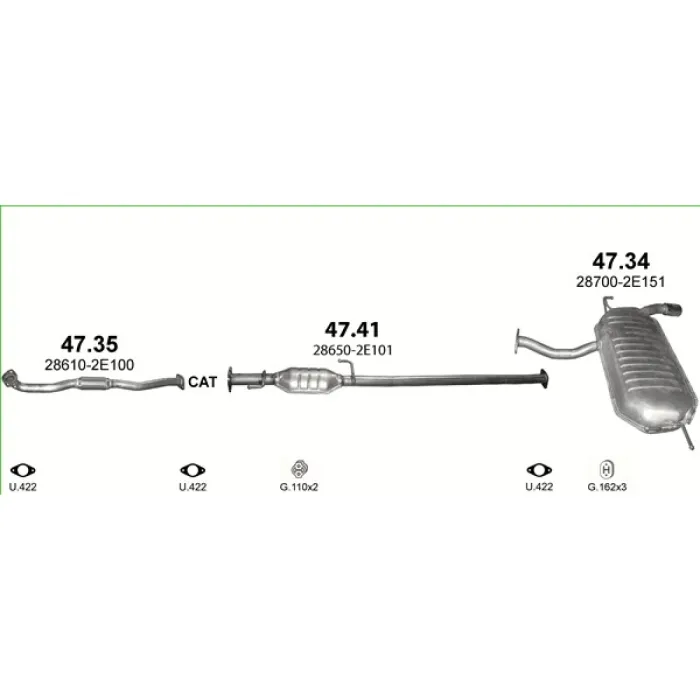 Резонатор Hyundai Tucson 2.0 / KIA Sportage 2.0 Polmostrow (47.41)