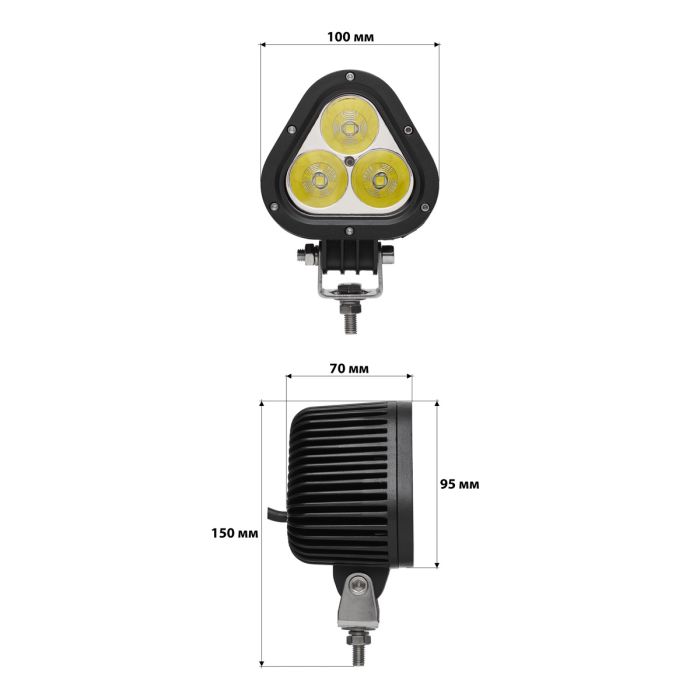 Комплект світлодіодних LED фар JR-35W CREE chip направлене світло трикутна (SPOT+FLOOD) 12/24V