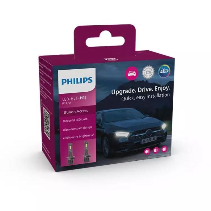 Комплект світлодіодних ламп PHILIPS H1 11258U2500CX Ultinon Access +80% 12V