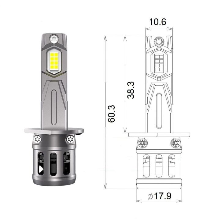 Комплект світлодіодних ламп Qline SA H1 52W 6000K Qline (Small Active) 12V