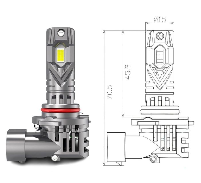 Комплект світлодіодних ламп Qline SA HB3 (9005) 52W 6000K Qline (Small Active) 12V