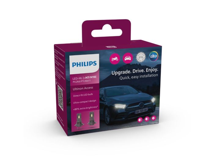 Комплект світлодіодних ламп PHILIPS H7/H18 11972U2500CX Ultinon Access +80% 12V