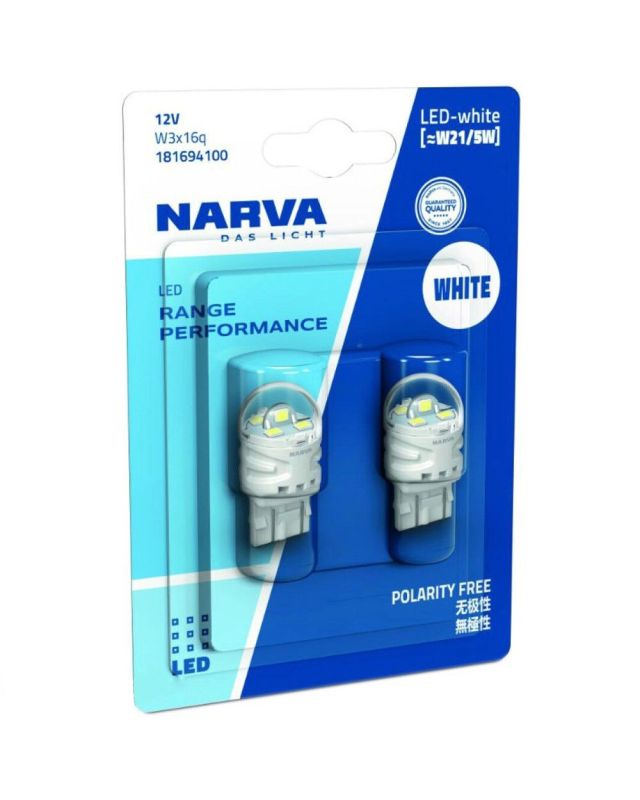 Комплект світлодіодних ламп Narva 18169B2 W21/5W LED Range Performance 12V W3x16d WHITE 6000K (2 шт)