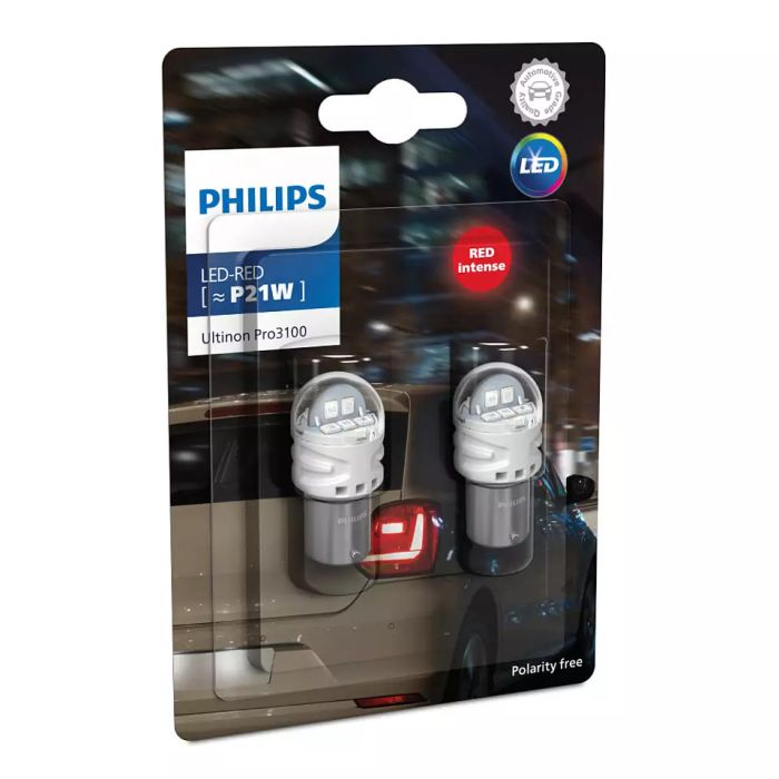 Комплект світлодіодних ламп PHILIPS 11498RU31B2 PR21W LED Ultinon Pro3100 12V BA15S RED