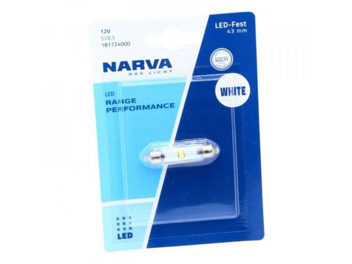 Світлодіодна лампа Narva 18172B1 C5W LED Range Performance Festoon 12V SV8.5 WHITE 6000K 43mm (1 шт)