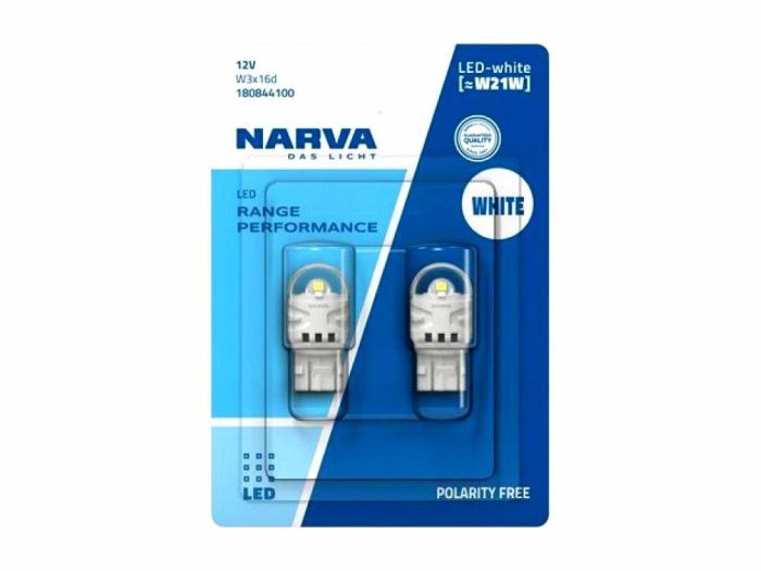 Комплект світлодіодних ламп Narva 18084B2 W21W LED Range Performance 12V W3X16d WHITE 6000K (2 шт)