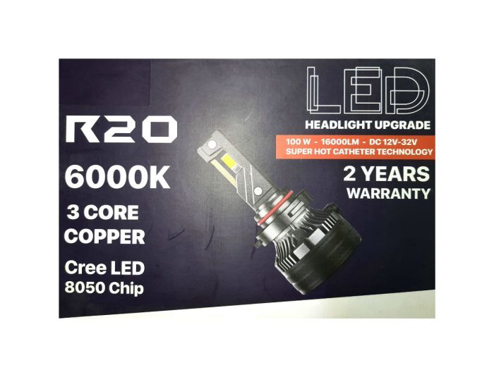 Комплект світлодіодних ламп R20 H1 100W Canbus 6000K 18000Lm 12/24V