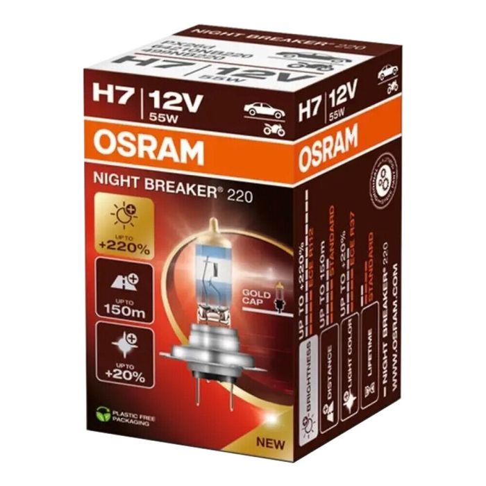 Галогенова лампа OSRAM H7 64210NB220-FS Night Breaker +220% 55W 12V PX26d (1 шт)