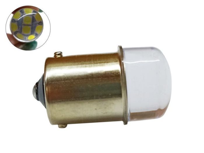 Світлодіодна лампа AllLight T25 9 діодів 2835SMD BA15S 24V WHITE прозора лінза