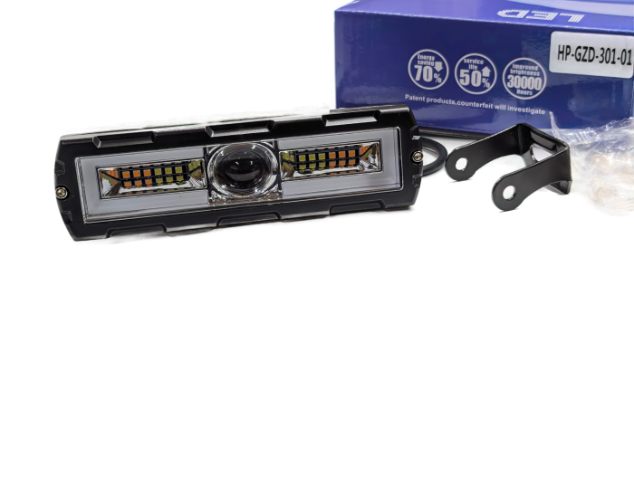 Світлодіодна фара StarLight HP-GZD-301-01 ближнє+дальнє (біле+жовте) + DRL 12/24V