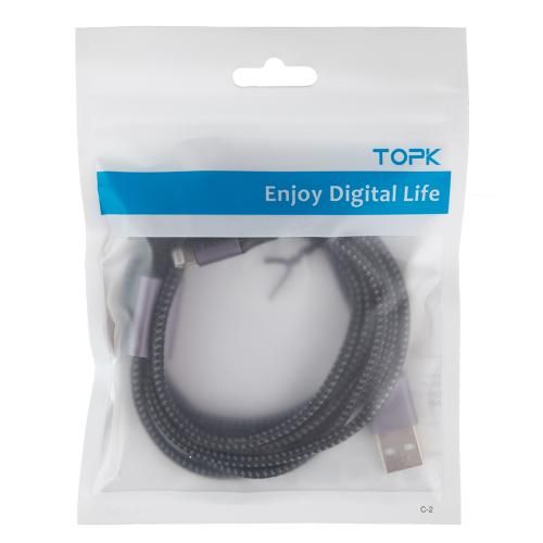 TOPK 3 в 1 USB - Micro USB/Apple/Type C/ 3A (Grey) (AS10)