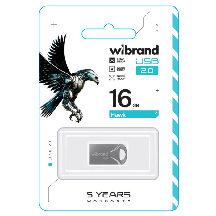 Флеш накопичувач WIBRAND USB 2.0 HAWK 16GB SILVER