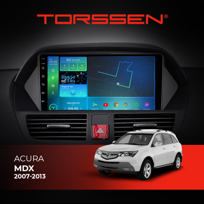 Штатная магнитола Torssen Acura MDX 2007-2013 F9116