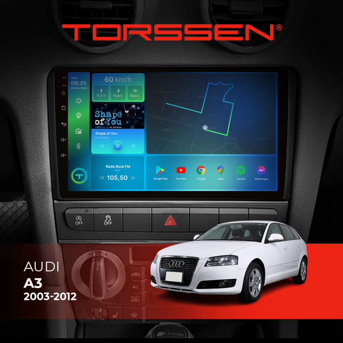 Штатная магнитола Torssen Audi A3 03-12 F9116