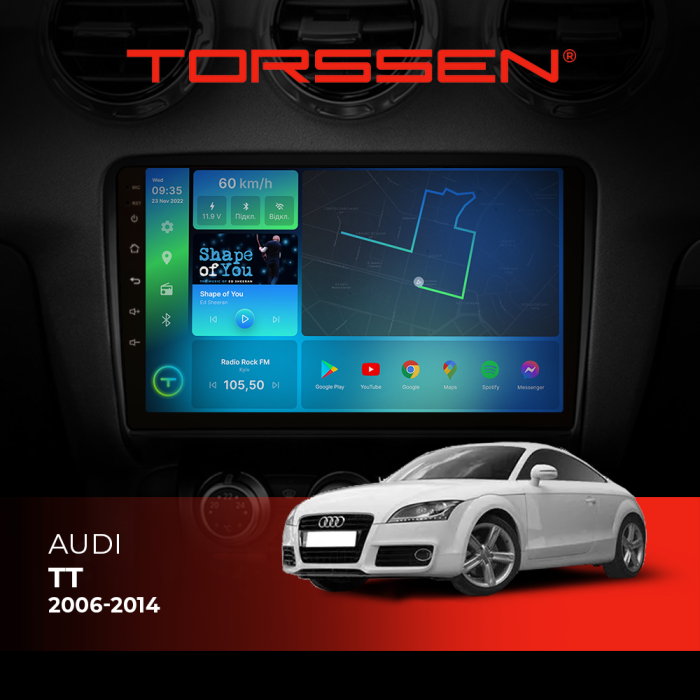 Штатная магнитола Torssen Audi TT 06-14 F9116