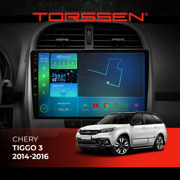 Штатная магнитола Torssen Chery Tiggo 3 14-16 F10116